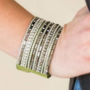 NWT paparazzi wham bam glam green cuff bracelet